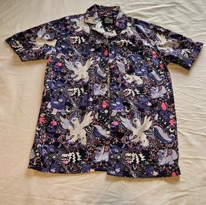 Indie Brand StarSalts Pokemon Dark Type Size S Short Sleeve Button Up